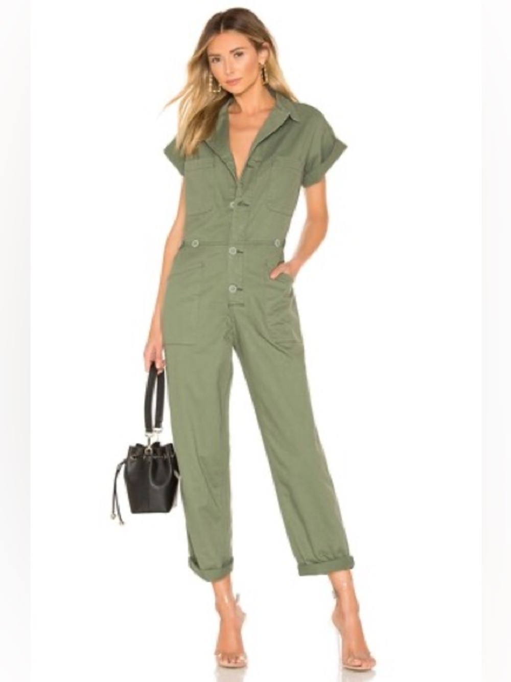 Pistola Utility Jumpsuit Green Short Sleeve Workwear Boiler Suit Cargo Style S